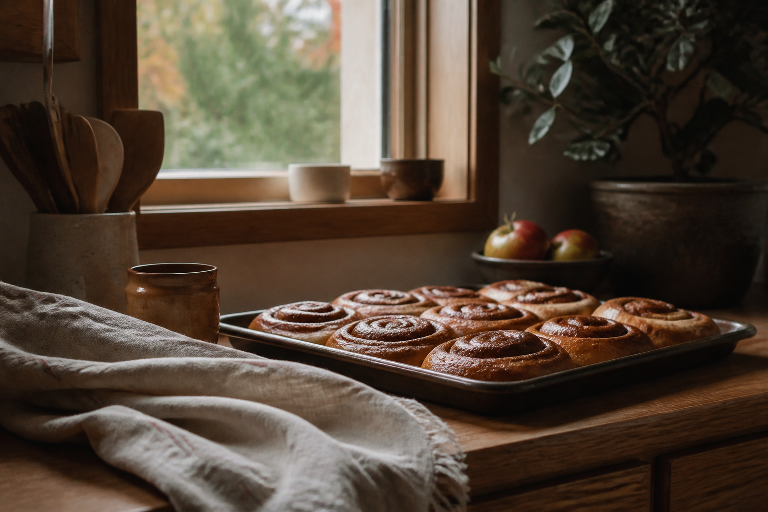 A tray by the window